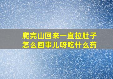 爬完山回来一直拉肚子怎么回事儿呀吃什么药