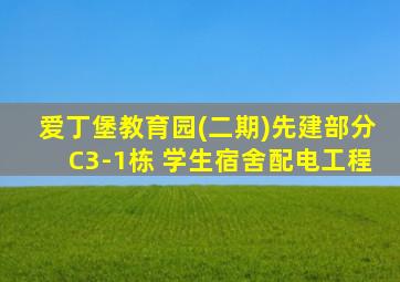 爱丁堡教育园(二期)先建部分C3-1栋 学生宿舍配电工程