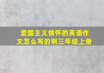 爱国主义情怀的英语作文怎么写的啊三年级上册