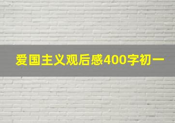 爱国主义观后感400字初一