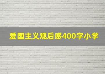 爱国主义观后感400字小学