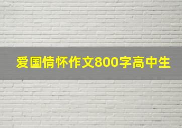 爱国情怀作文800字高中生