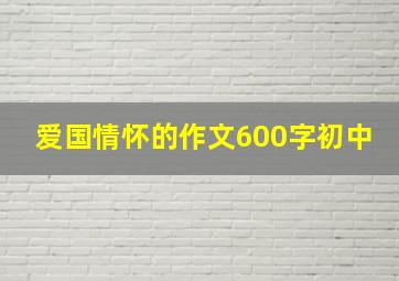 爱国情怀的作文600字初中