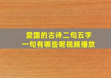 爱国的古诗二句五字一句有哪些呢视频播放