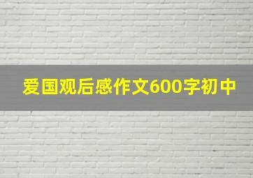 爱国观后感作文600字初中