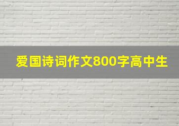 爱国诗词作文800字高中生