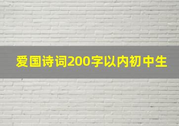 爱国诗词200字以内初中生