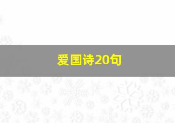 爱国诗20句