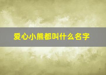 爱心小熊都叫什么名字