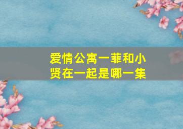 爱情公寓一菲和小贤在一起是哪一集