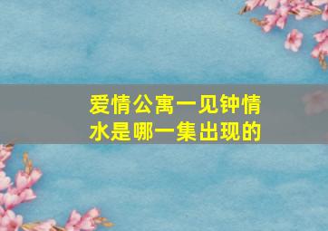 爱情公寓一见钟情水是哪一集出现的