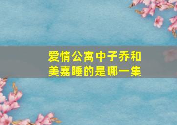 爱情公寓中子乔和美嘉睡的是哪一集