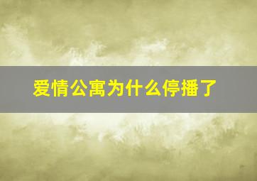 爱情公寓为什么停播了