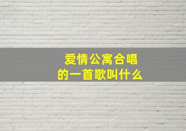 爱情公寓合唱的一首歌叫什么