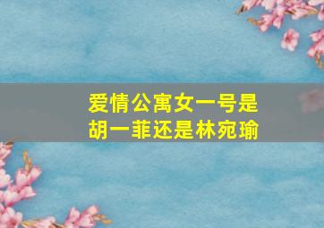 爱情公寓女一号是胡一菲还是林宛瑜