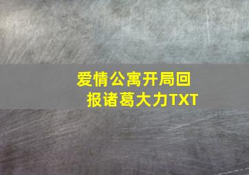 爱情公寓开局回报诸葛大力TXT