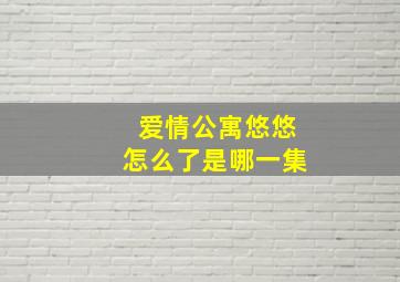 爱情公寓悠悠怎么了是哪一集