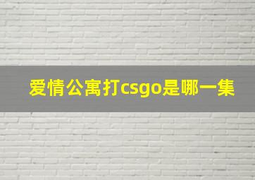 爱情公寓打csgo是哪一集