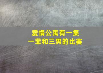 爱情公寓有一集一菲和三男的比赛