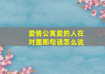 爱情公寓爱的人在对面那句话怎么说