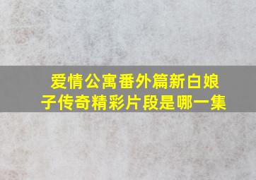 爱情公寓番外篇新白娘子传奇精彩片段是哪一集