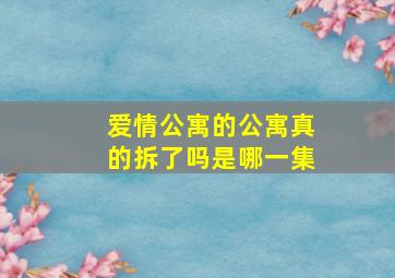 爱情公寓的公寓真的拆了吗是哪一集