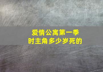 爱情公寓第一季时主角多少岁死的