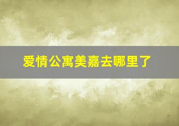 爱情公寓美嘉去哪里了