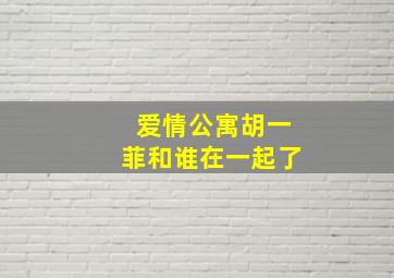 爱情公寓胡一菲和谁在一起了