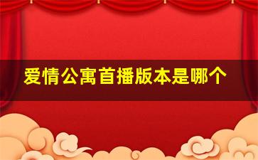 爱情公寓首播版本是哪个