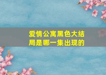 爱情公寓黑色大结局是哪一集出现的