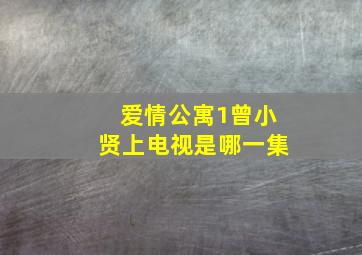 爱情公寓1曾小贤上电视是哪一集