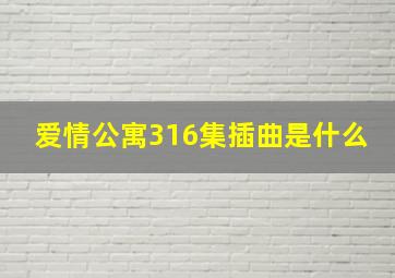 爱情公寓316集插曲是什么