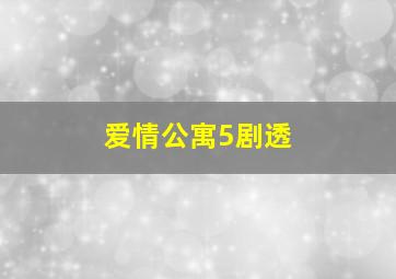 爱情公寓5剧透