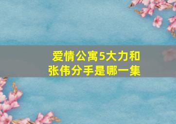 爱情公寓5大力和张伟分手是哪一集