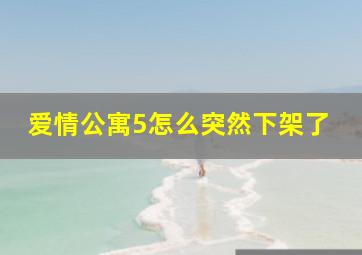 爱情公寓5怎么突然下架了