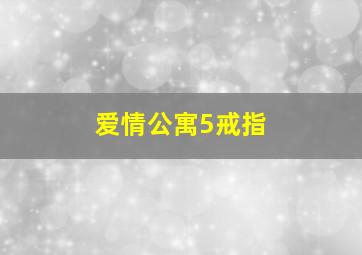 爱情公寓5戒指