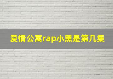 爱情公寓rap小黑是第几集