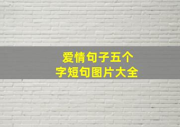 爱情句子五个字短句图片大全