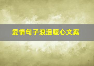 爱情句子浪漫暖心文案