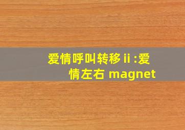 爱情呼叫转移ⅱ:爱情左右 magnet