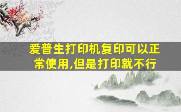 爱普生打印机复印可以正常使用,但是打印就不行