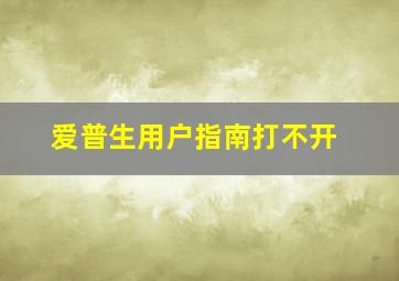 爱普生用户指南打不开