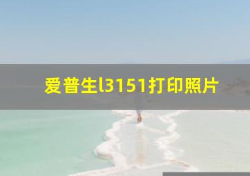 爱普生l3151打印照片