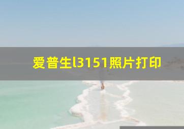 爱普生l3151照片打印