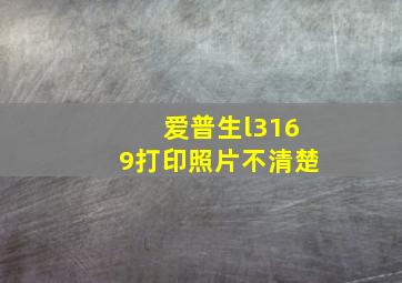 爱普生l3169打印照片不清楚