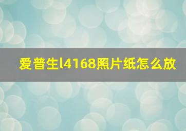 爱普生l4168照片纸怎么放