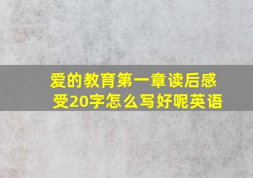 爱的教育第一章读后感受20字怎么写好呢英语