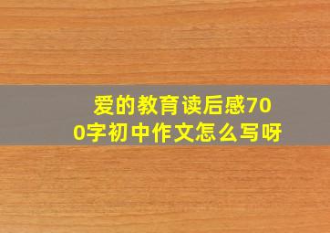 爱的教育读后感700字初中作文怎么写呀