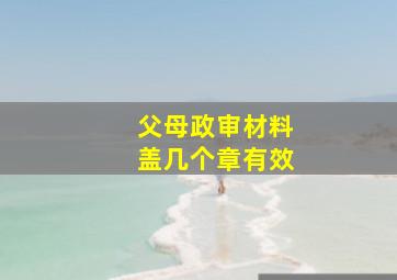 父母政审材料盖几个章有效